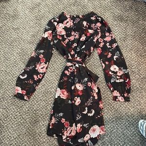 Blue dress with floral pattern